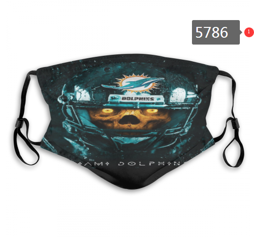 2020 NFL Miami Dolphins #4 Dust mask with filter->nfl dust mask->Sports Accessory